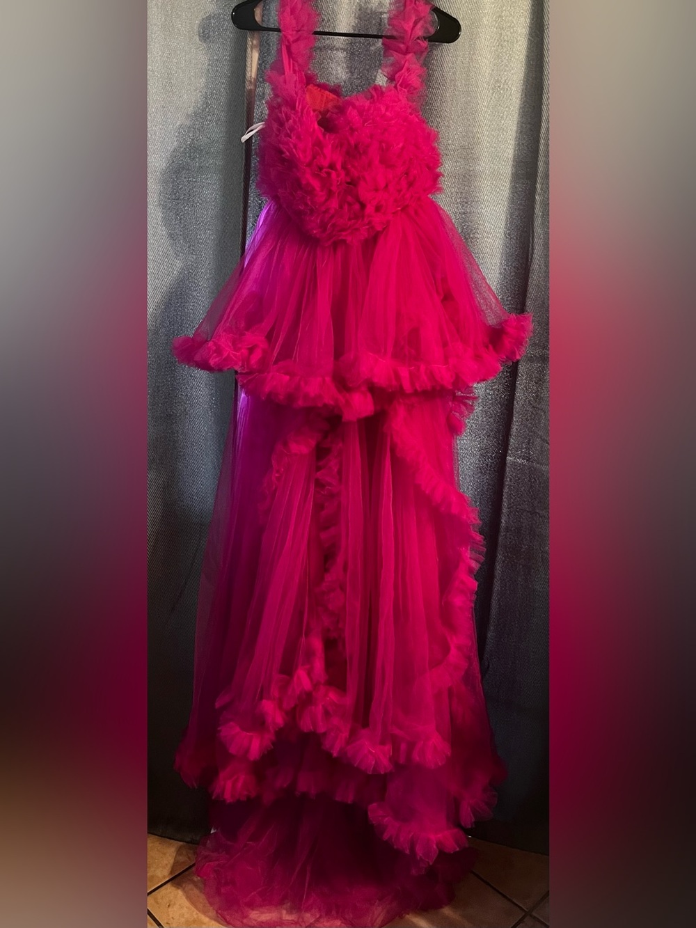 Maternity shoot dress tulle hot pink Unbranded